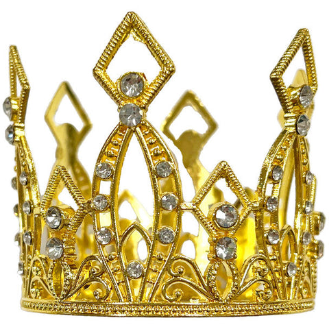 3" Gold Rhinestones Crown