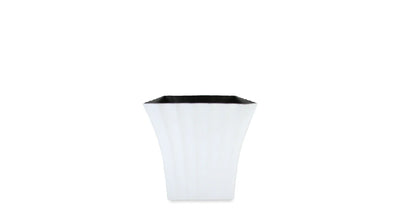 7x7x7 White Flutted Pot