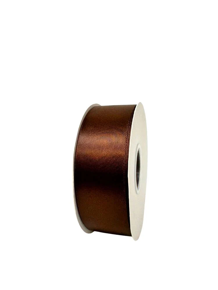 Cinta de raso simple de poliéster de 3.8 cm (45.7 metros) - Marrón