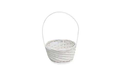 Bamboo White Basket 7"