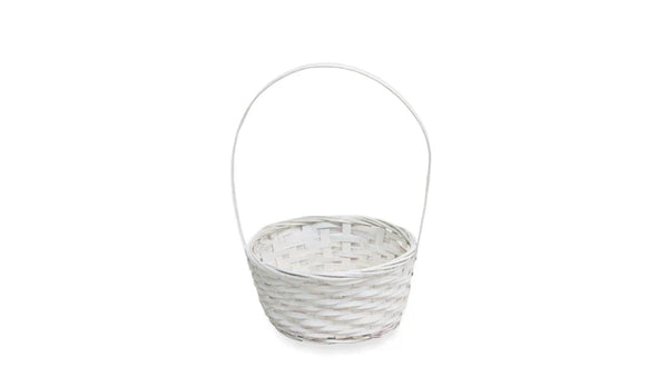 Bamboo White Basket 7"