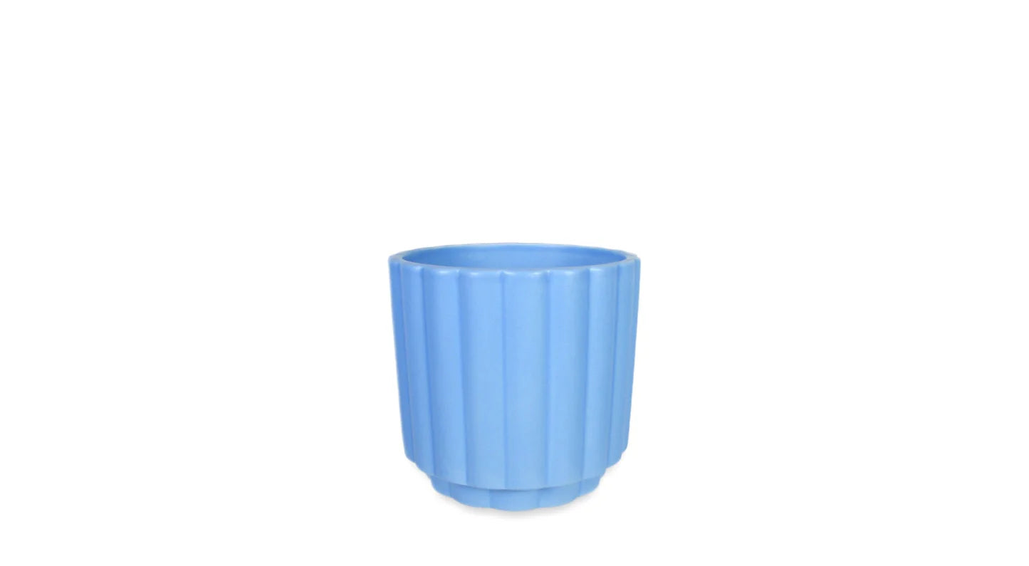 Matte Blue Flutted 4x4 pot