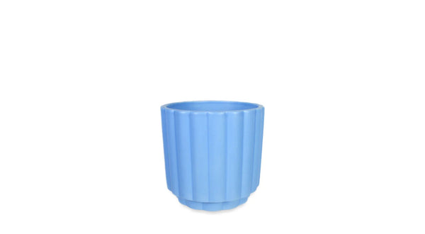 Matte Blue Flutted 4x4 pot
