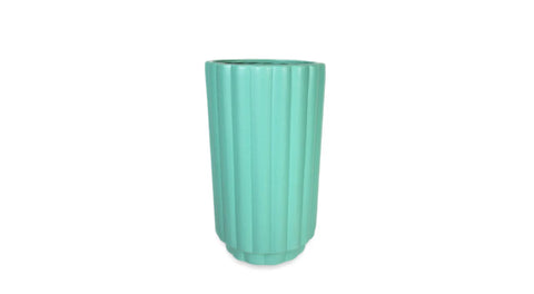 Matte Green Flutted 4x4x8 Vase