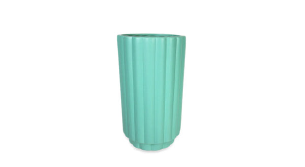 Matte Green Flutted 4x4x8 Vase