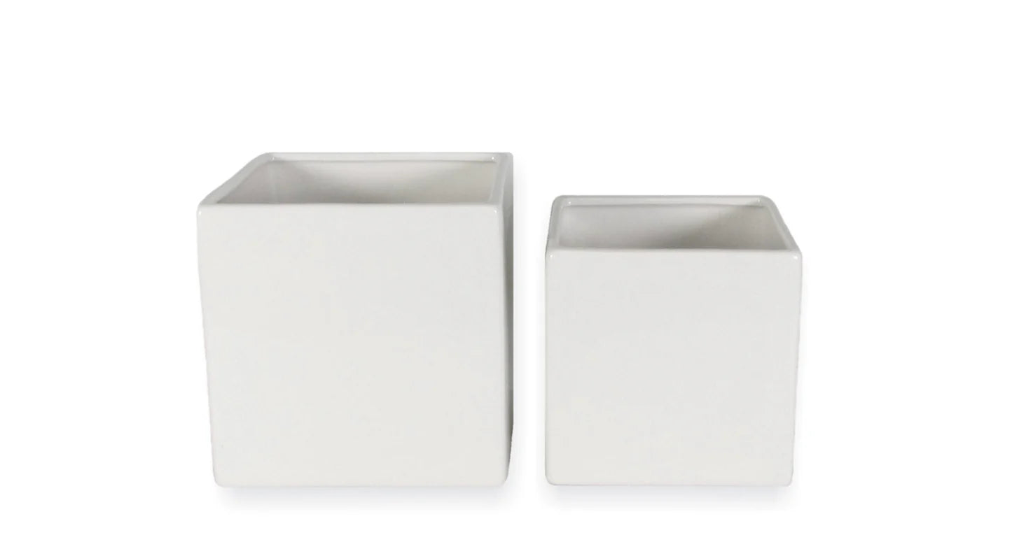 White Ceramic Cube 6x6 - 5x5