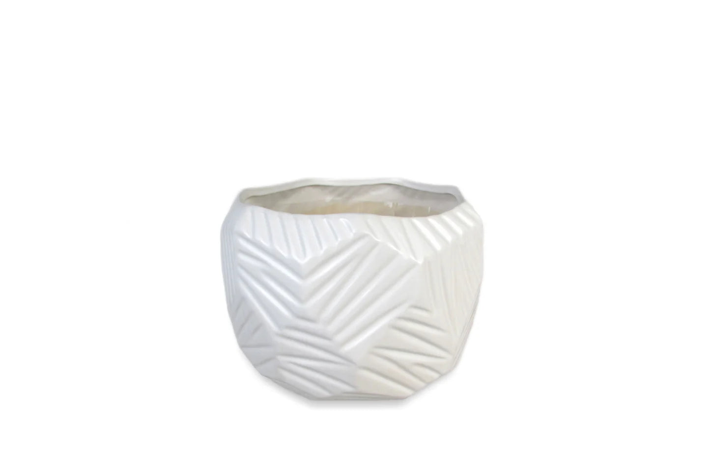 7" Matte White Geometric