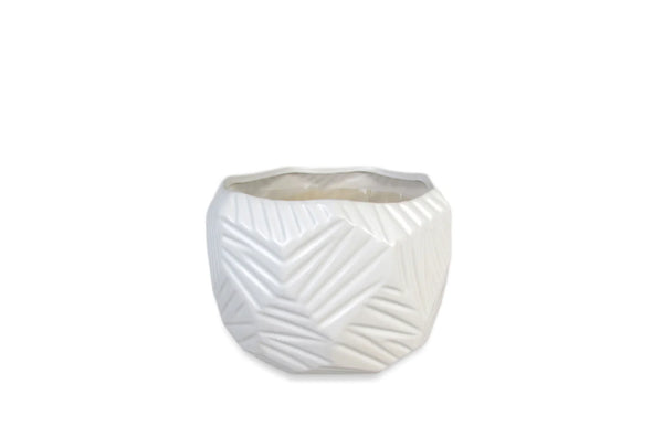 7" Matte White Geometric