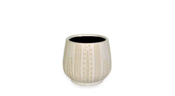4" Ceramic With Leaf Design