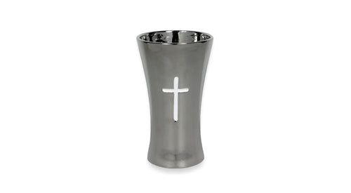 Drop In Vase With Cross 5x8