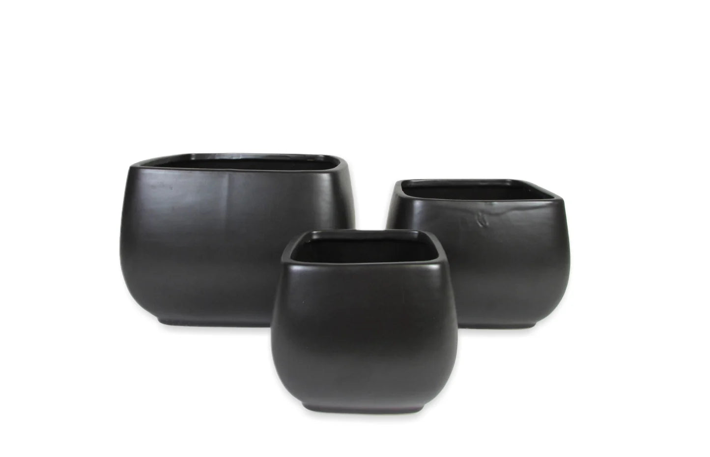 Black Ceramic Set Of 3