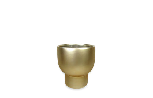 Macetero con pedestal dorado de 4 pulgadas