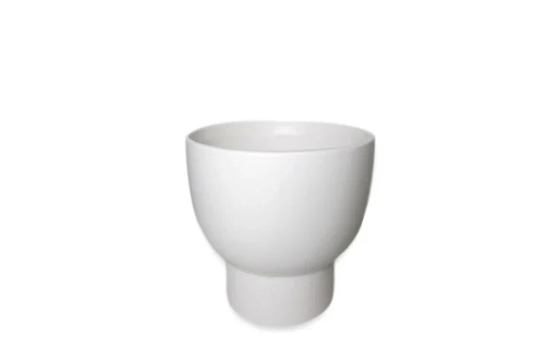 Maceta de pedestal blanca