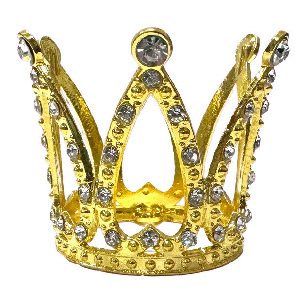 1.5" Mini Rhinestones Crown - Gold