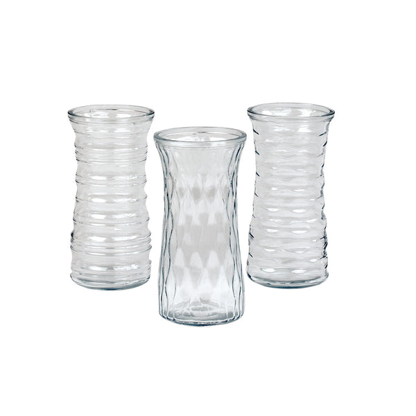 GLASS 8.75" VASE ASSORTMENT
