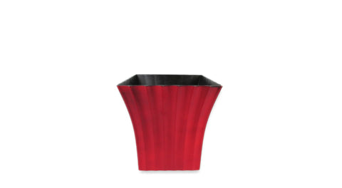 Glazed Red Flutted 7x7 Pot