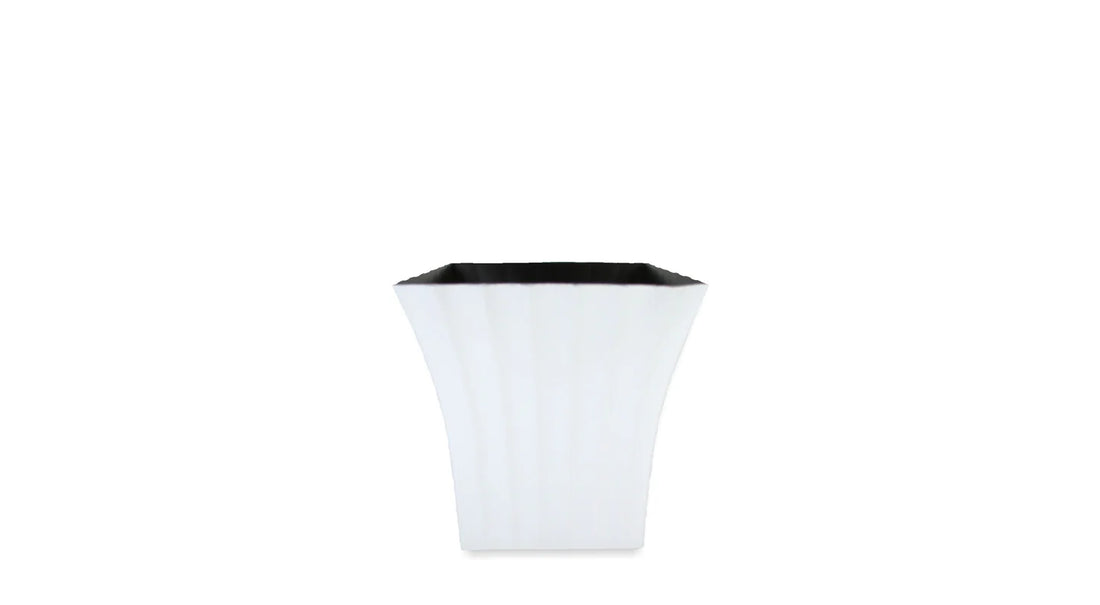 7x7x7 White Flutted Pot