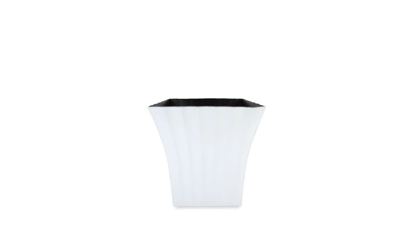 7x7x7 White Flutted Pot