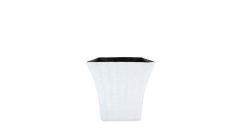 7x7x7 White Flutted Pot