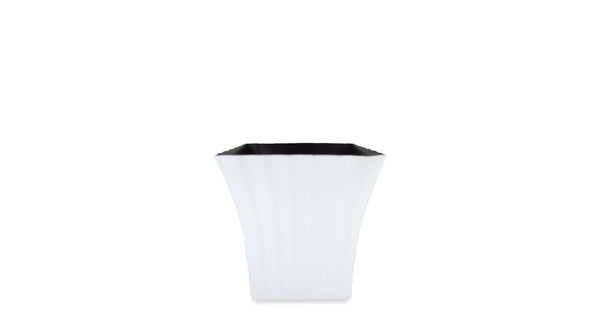 7x7x7 White Flutted Pot