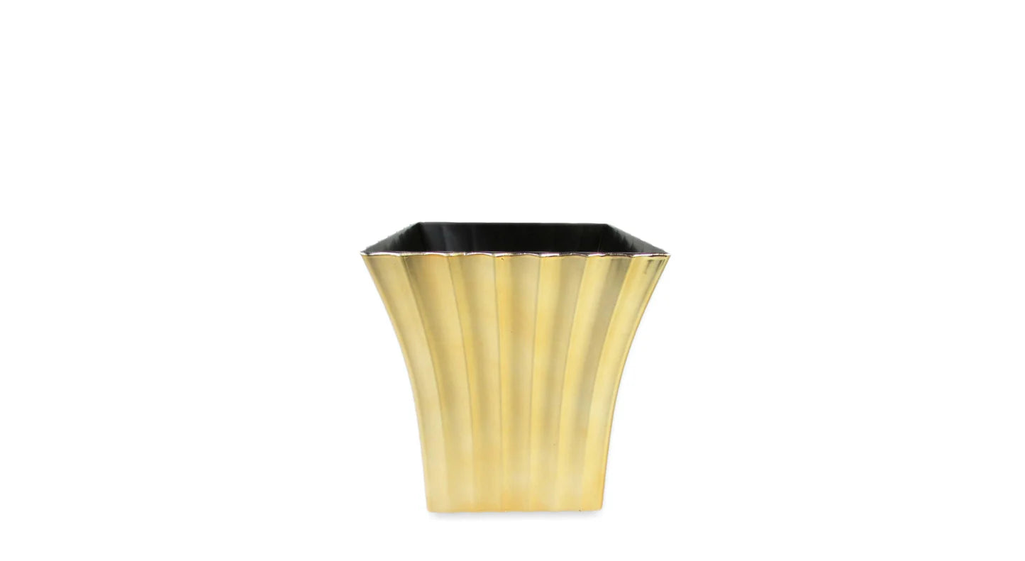Gold 7x7 Flutted Pot