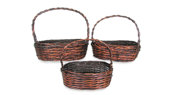 Stained Set Of 3 Willow Baskets